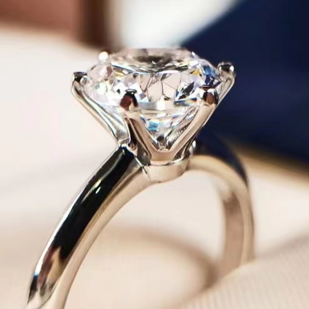 Genuine 3 Ct Moissanite Sterling Silver 6-Prong Ring *PRE-ORDER*